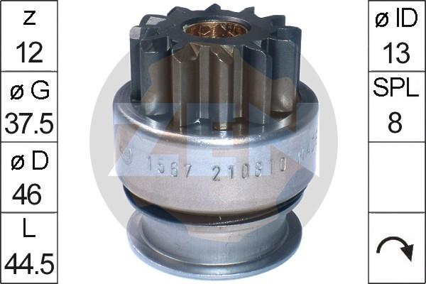 ERA ZN1567 - Ведущая шестерня, бендикс, стартер www.autospares.lv