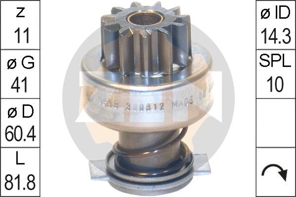 ERA ZN1698 - Pinion, bendix, starter www.autospares.lv