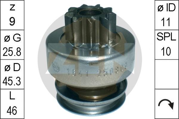 ERA ZN1641 - Ведущая шестерня, бендикс, стартер www.autospares.lv