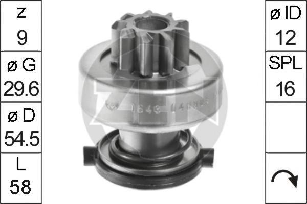 ERA ZN1643 - Pinion, bendix, starter www.autospares.lv