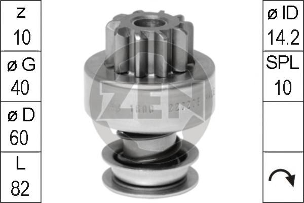 ERA ZN1600 - Pinion, bendix, starter www.autospares.lv