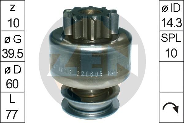 ERA ZN1616 - Ведущая шестерня, бендикс, стартер www.autospares.lv