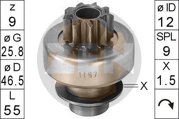 ERA ZN1187 - Pinion, bendix, starter www.autospares.lv