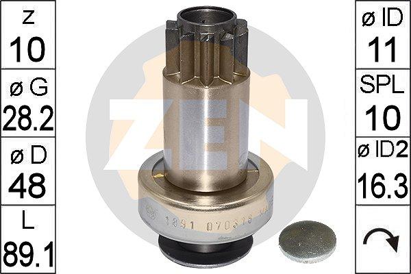 ERA ZN1891 - Ведущая шестерня, бендикс, стартер www.autospares.lv