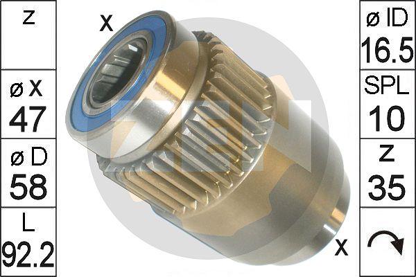 ERA ZN1828 - Ведущая шестерня, бендикс, стартер www.autospares.lv