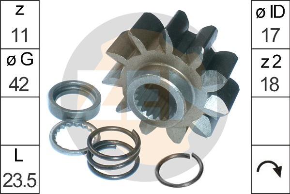 ERA ZN12609 - Ведущая шестерня, бендикс, стартер www.autospares.lv