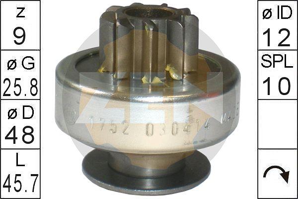 ERA ZN1752 - Pinion, bendix, starter www.autospares.lv