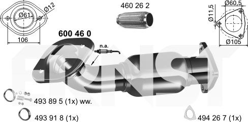 ERNST 600460 - Izplūdes caurule www.autospares.lv