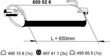 ERNST 600026 - Vidējais izpl. gāzu trokšņa slāpētājs www.autospares.lv