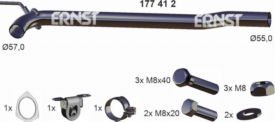 ERNST 177412 - Remontcaurule, Katalizators autospares.lv