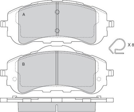 Triscan 182160 - Bremžu uzliku kompl., Disku bremzes www.autospares.lv