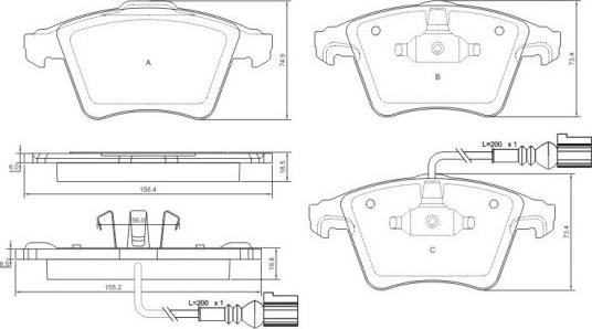 E.T.F. 12-1508 - Bremžu uzliku kompl., Disku bremzes www.autospares.lv