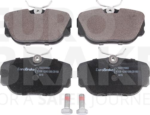 Eurobrake 5502229960 - Тормозные колодки, дисковые, комплект www.autospares.lv