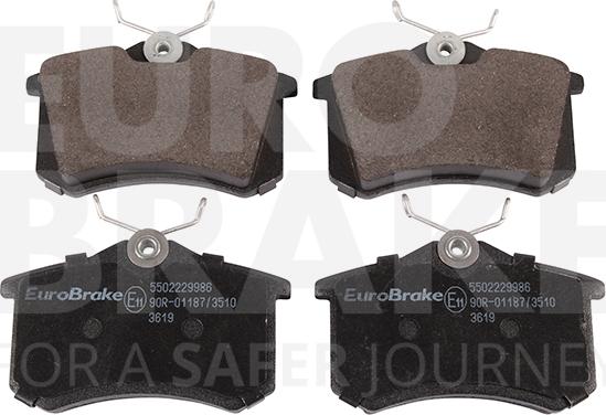 Eurobrake 5502229986 - Brake Pad Set, disc brake www.autospares.lv