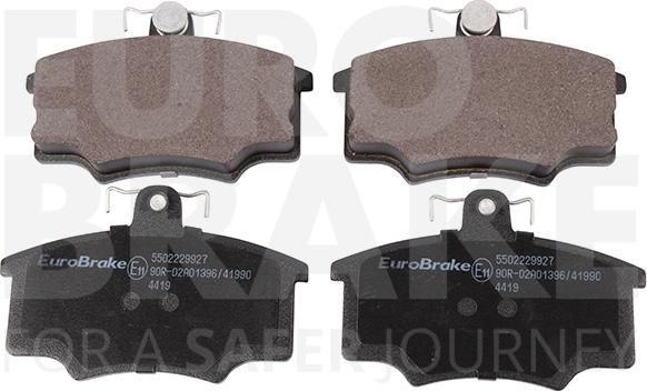 Eurobrake 5502229927 - Тормозные колодки, дисковые, комплект www.autospares.lv