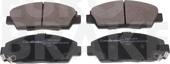 Eurobrake 5502229979 - Тормозные колодки, дисковые, комплект www.autospares.lv