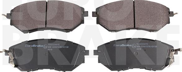 Eurobrake 5502224415 - Brake Pad Set, disc brake www.autospares.lv