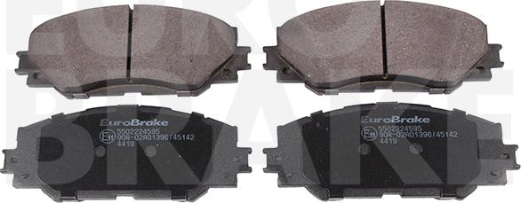 Eurobrake 5502224595 - Тормозные колодки, дисковые, комплект www.autospares.lv