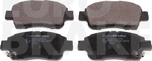 Eurobrake 5502224552 - Brake Pad Set, disc brake www.autospares.lv