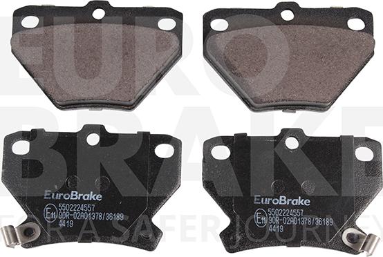 Eurobrake 5502224557 - Тормозные колодки, дисковые, комплект www.autospares.lv