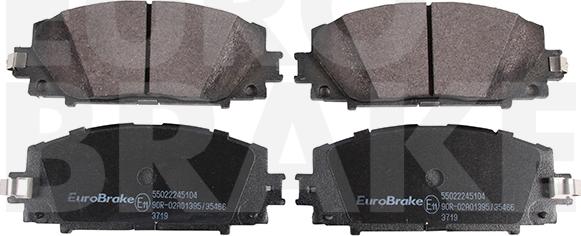 Eurobrake 55022245104 - Тормозные колодки, дисковые, комплект www.autospares.lv