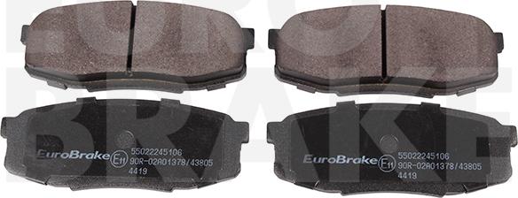 Eurobrake 55022245106 - Тормозные колодки, дисковые, комплект www.autospares.lv