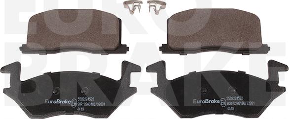 Eurobrake 5502224532 - Brake Pad Set, disc brake www.autospares.lv