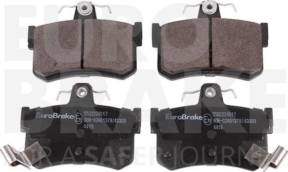 Eurobrake 5502224017 - Bremžu uzliku kompl., Disku bremzes autospares.lv