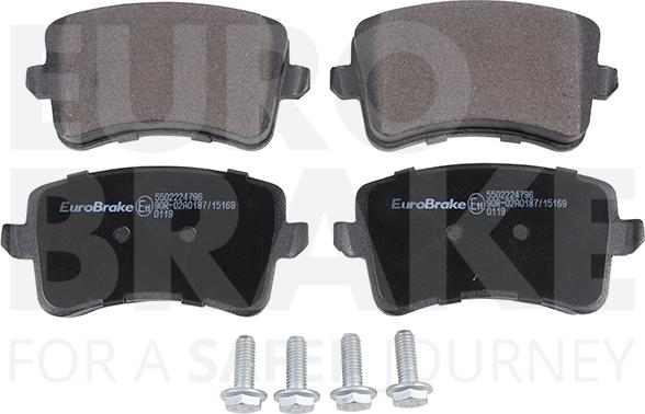 Eurobrake 5502224796 - Тормозные колодки, дисковые, комплект www.autospares.lv