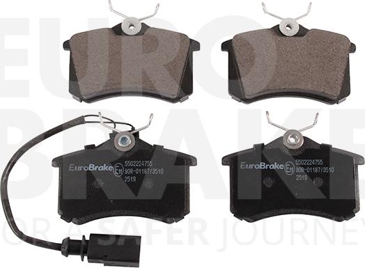 Eurobrake 5502224755 - Brake Pad Set, disc brake www.autospares.lv