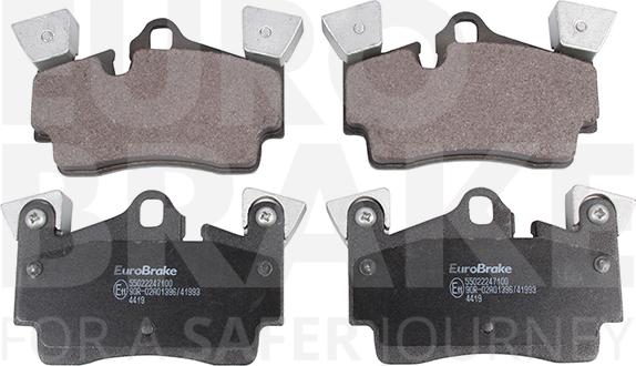 Eurobrake 55022247100 - Тормозные колодки, дисковые, комплект www.autospares.lv