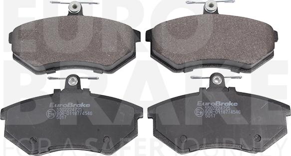 Eurobrake 5502224725 - Тормозные колодки, дисковые, комплект www.autospares.lv