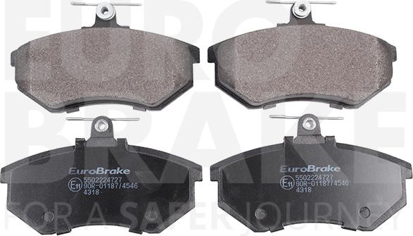 Eurobrake 5502224727 - Тормозные колодки, дисковые, комплект www.autospares.lv