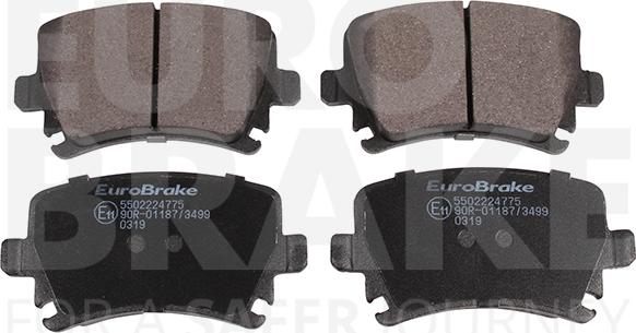 Eurobrake 5502224775 - Тормозные колодки, дисковые, комплект www.autospares.lv