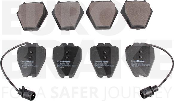 Eurobrake 5502224776 - Brake Pad Set, disc brake www.autospares.lv