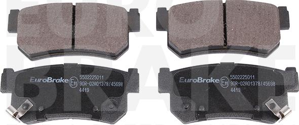 Eurobrake 5502225011 - Тормозные колодки, дисковые, комплект www.autospares.lv