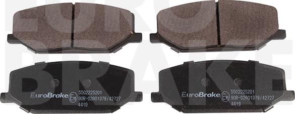 Eurobrake 5502225201 - Brake Pad Set, disc brake www.autospares.lv