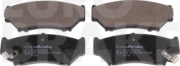 Eurobrake 5502225208 - Тормозные колодки, дисковые, комплект www.autospares.lv