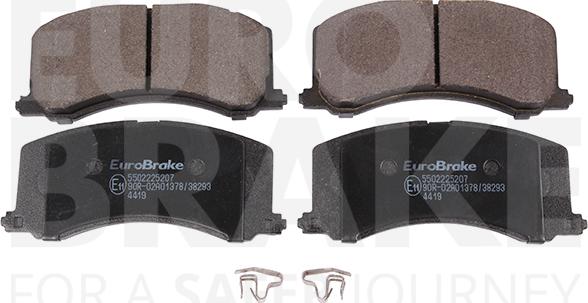 Eurobrake 5502225207 - Тормозные колодки, дисковые, комплект www.autospares.lv