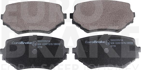 Eurobrake 5502225214 - Тормозные колодки, дисковые, комплект www.autospares.lv