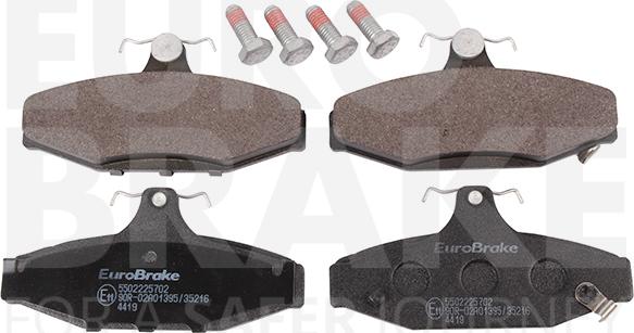 Eurobrake 5502225702 - Тормозные колодки, дисковые, комплект www.autospares.lv