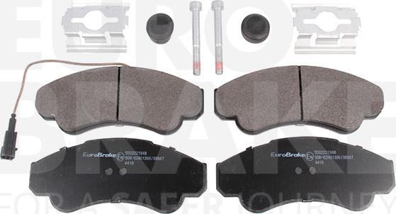 Eurobrake 5502221948 - Тормозные колодки, дисковые, комплект www.autospares.lv