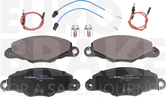 Eurobrake 5502221921 - Тормозные колодки, дисковые, комплект www.autospares.lv