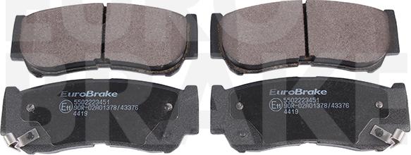 Eurobrake 5502223451 - Brake Pad Set, disc brake www.autospares.lv