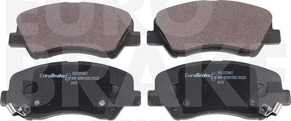 Eurobrake 5502223467 - Тормозные колодки, дисковые, комплект www.autospares.lv