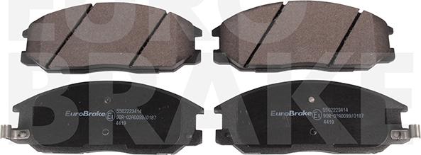 Eurobrake 5502223414 - Тормозные колодки, дисковые, комплект www.autospares.lv