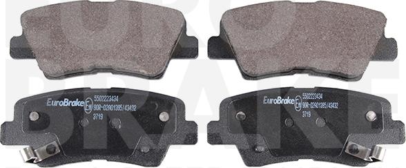 Eurobrake 5502223434 - Тормозные колодки, дисковые, комплект www.autospares.lv