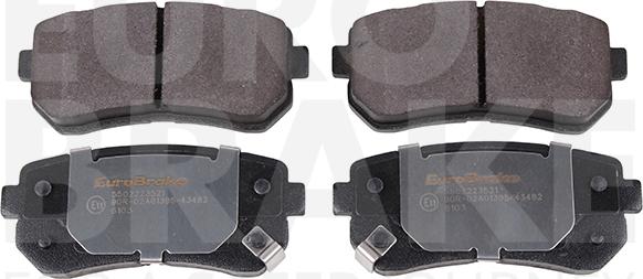 Eurobrake 5502223521 - Тормозные колодки, дисковые, комплект www.autospares.lv