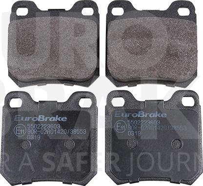 Eurobrake 5502223603 - Тормозные колодки, дисковые, комплект www.autospares.lv