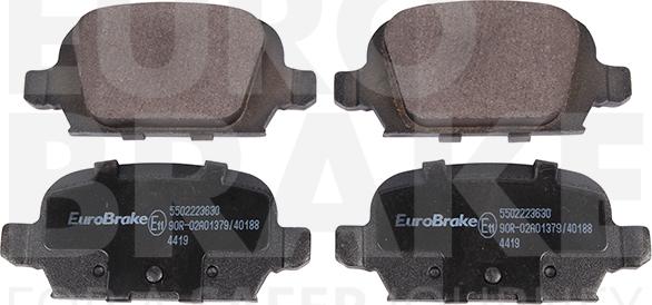 Eurobrake 5502223630 - Тормозные колодки, дисковые, комплект www.autospares.lv